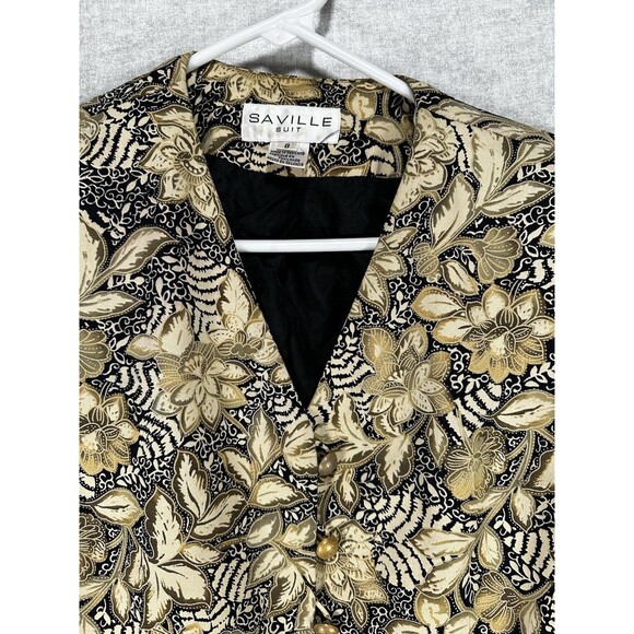 Saville Suit Jackets & Blazers - Saville Suit Floral Women's Blazer Size 8 Rayon Buttons Shoulder Pads